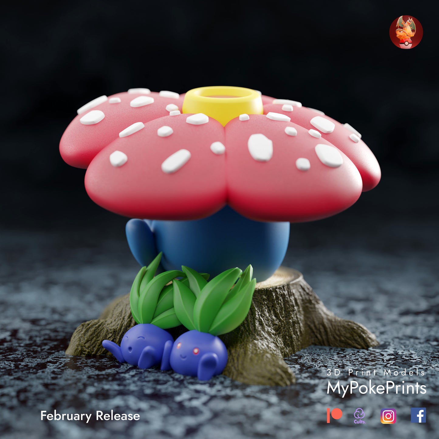 Vileplume and Oddish Diorama