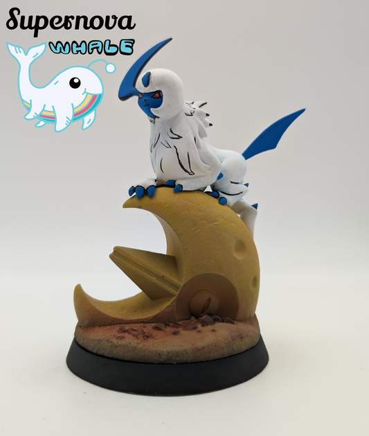 Absol On Lunatone Diorama