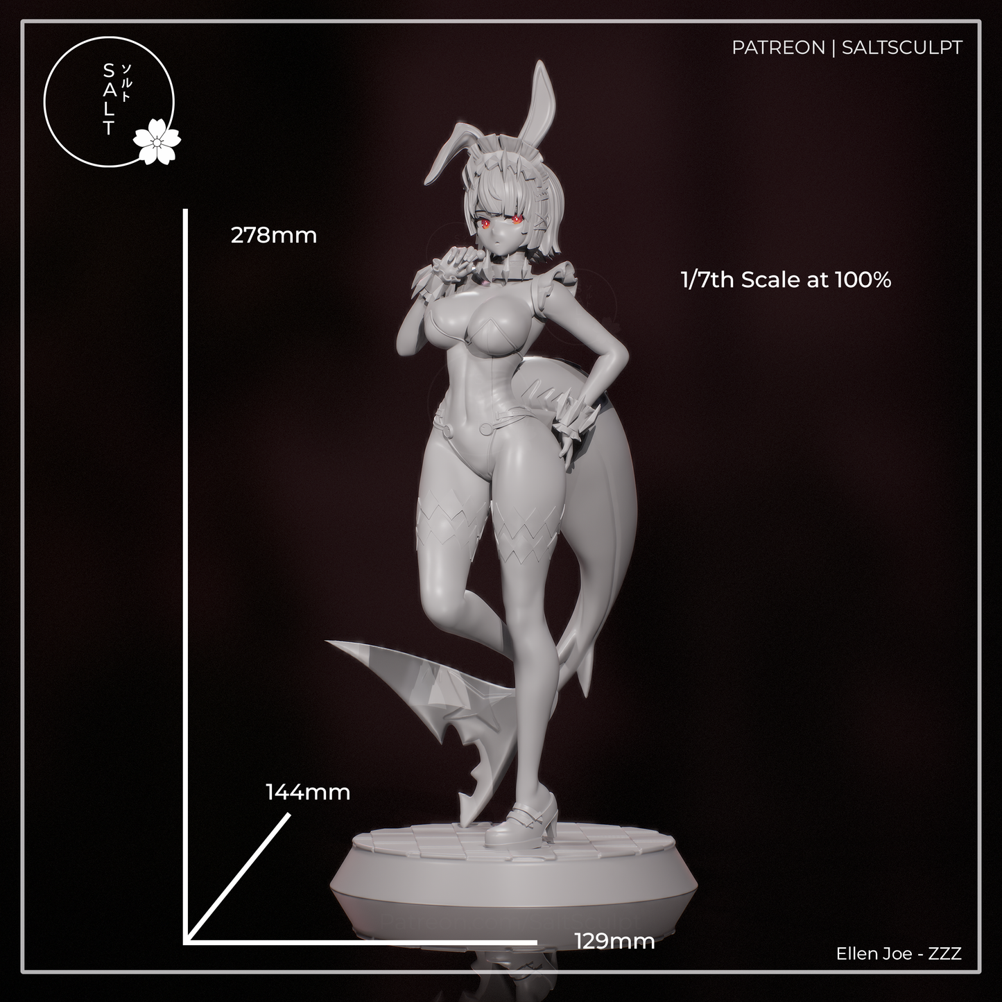 Ellen Joe (Bunny) - Zenless Zone Zero | Painted / Unpainted Options