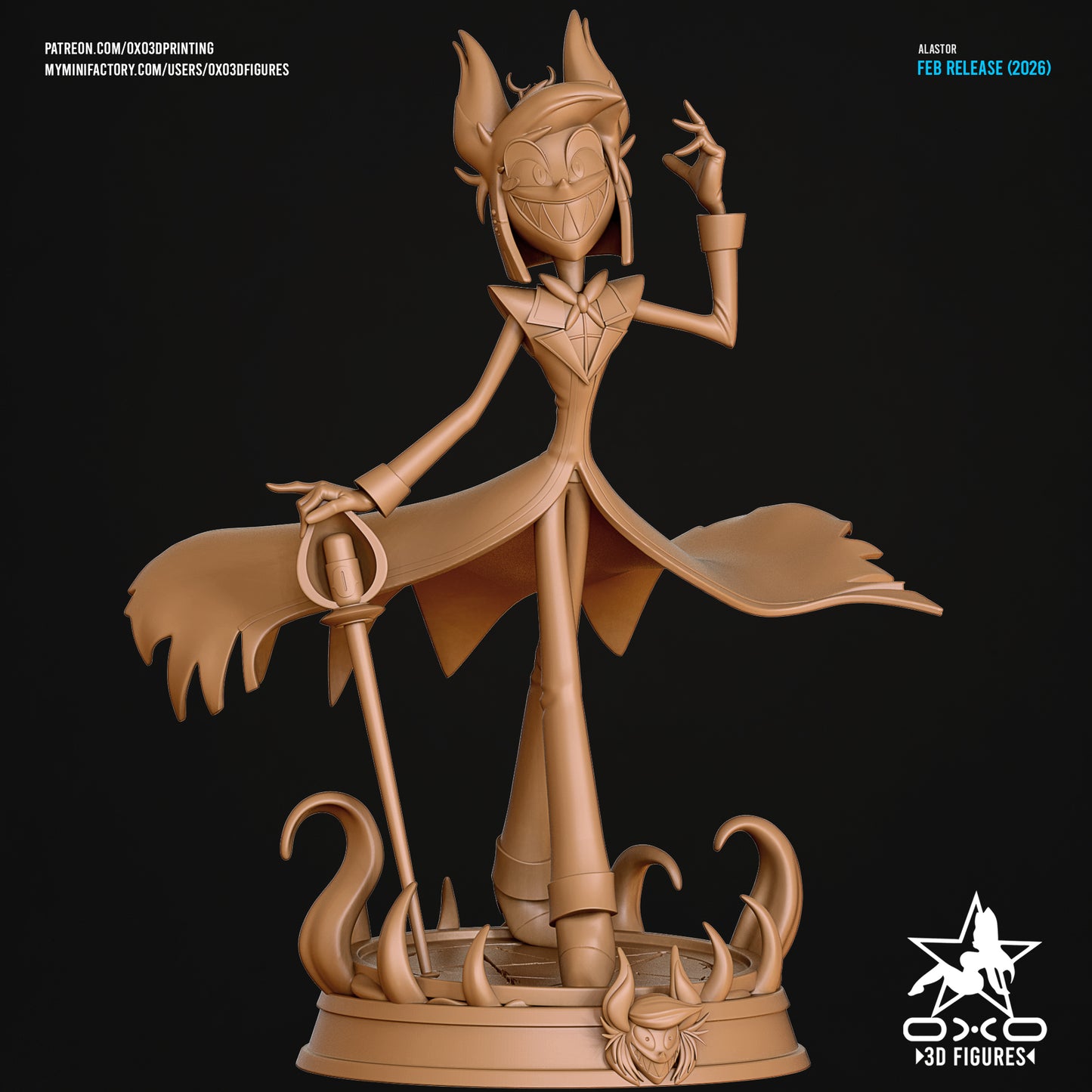 Alastor - Hazbin Hotel | Painted / Unpainted Options
