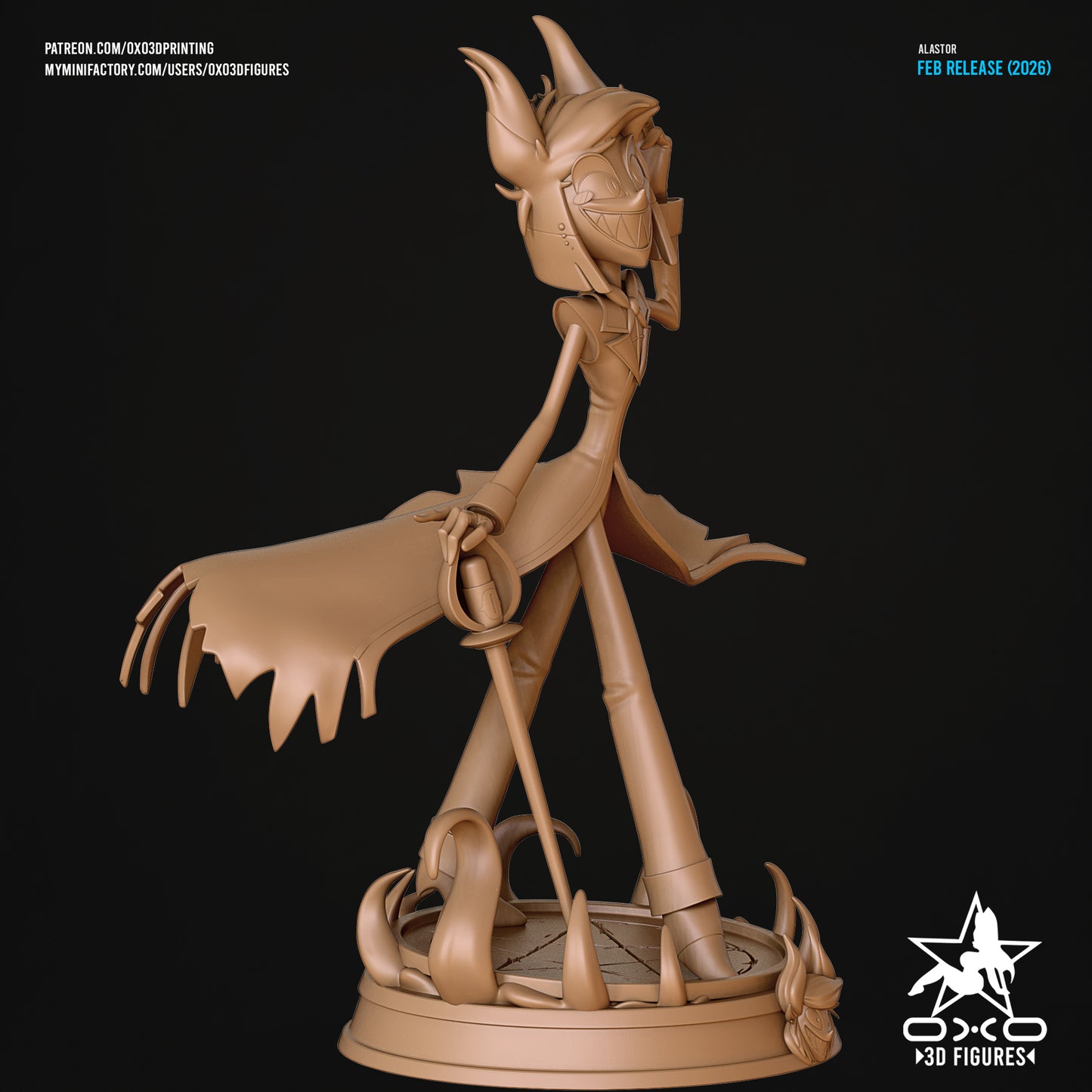 Alastor - Hazbin Hotel | Painted / Unpainted Options