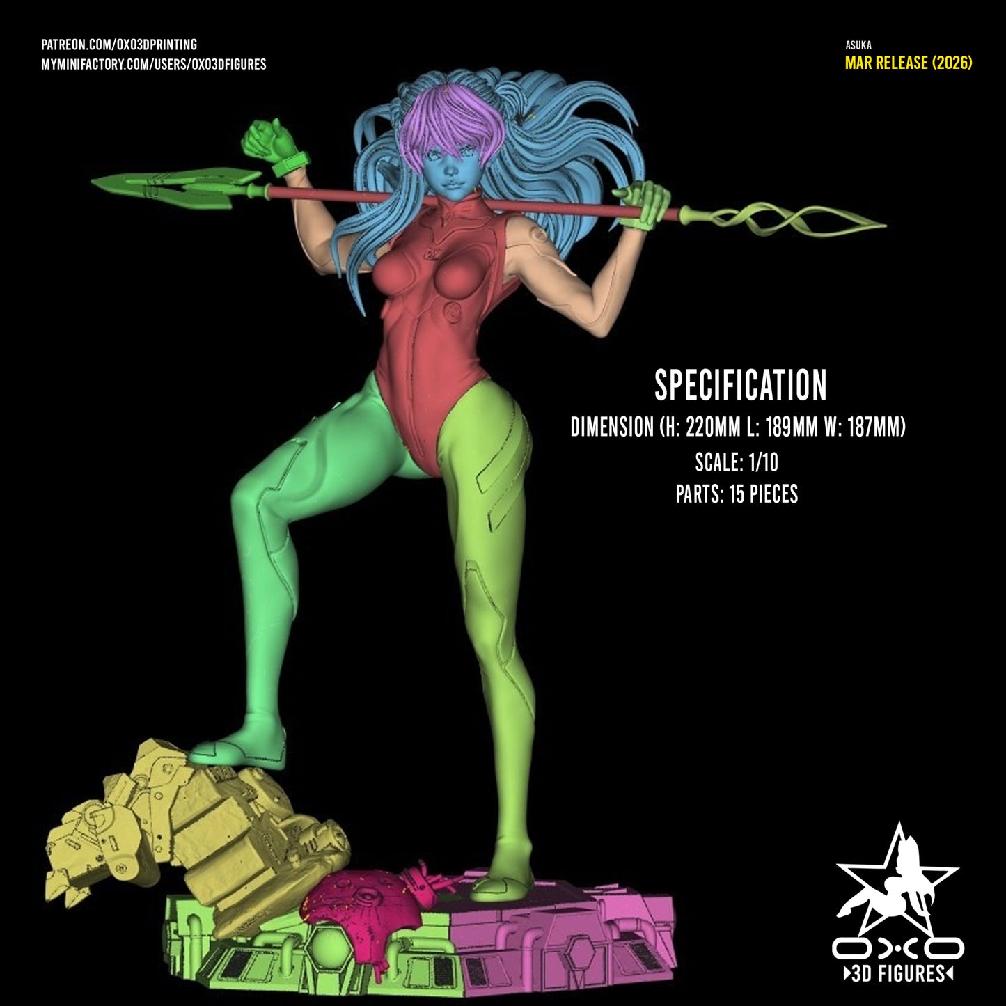 Asuka Soryu - Neon Genesis Evangelion | Painted / Unpainted Options