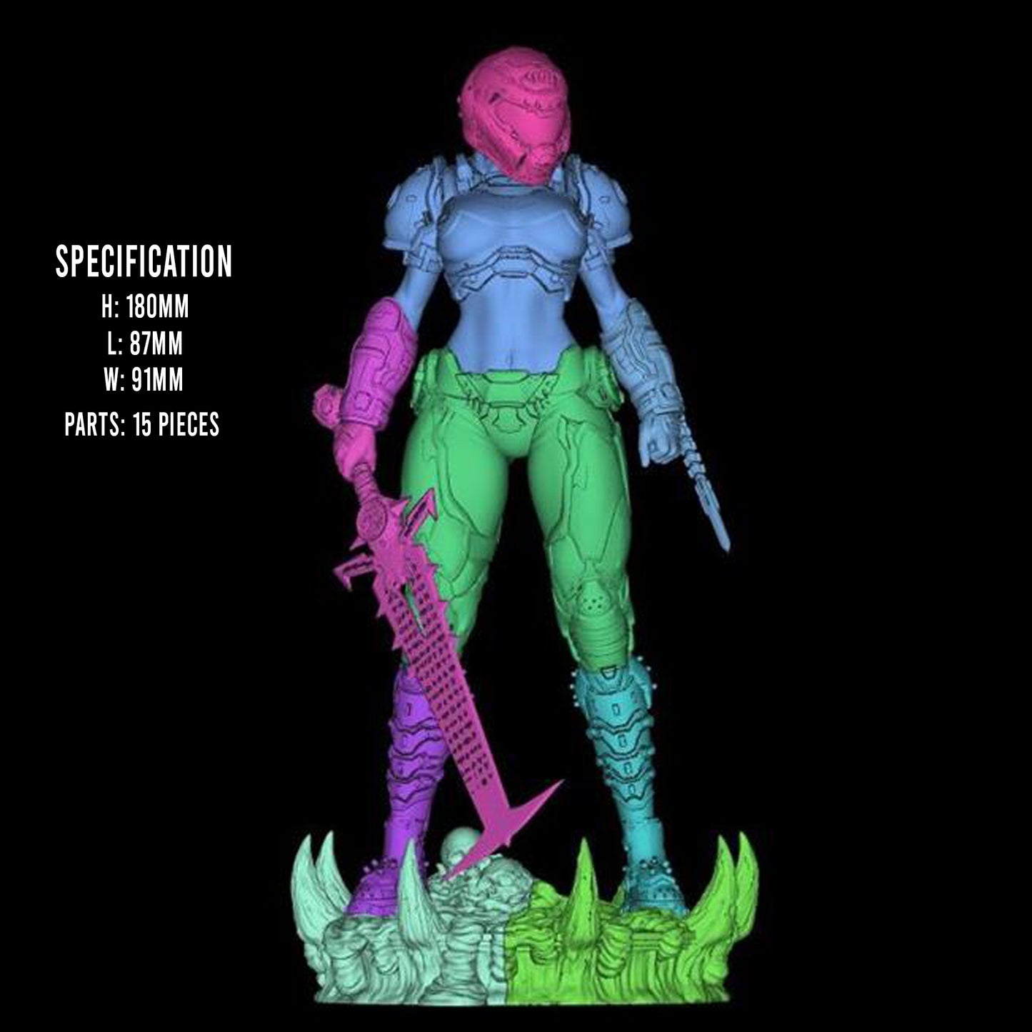 Female Doomslayer - Doom | Painted / Unpainted Options