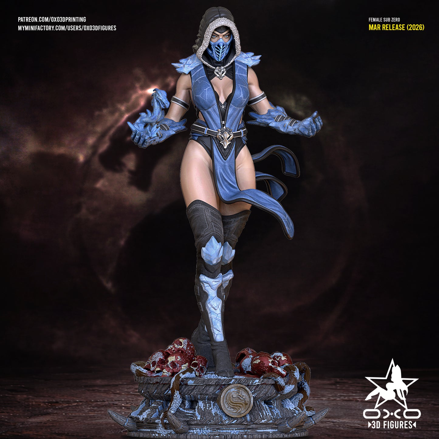 Female Sub-Zero - Mortal Kombat | Painted / Unpainted Options