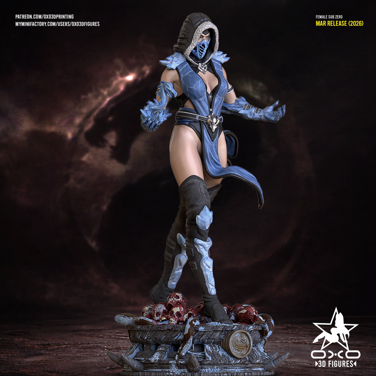 Female Sub-Zero - Mortal Kombat | Painted / Unpainted Options