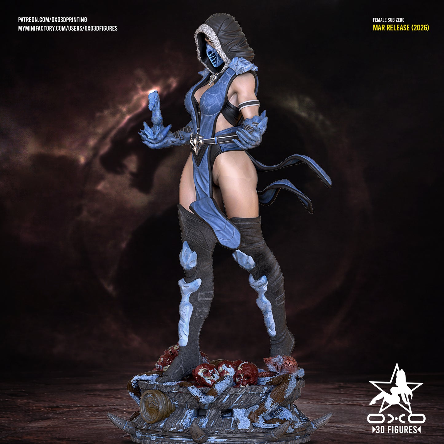 Female Sub-Zero - Mortal Kombat | Painted / Unpainted Options