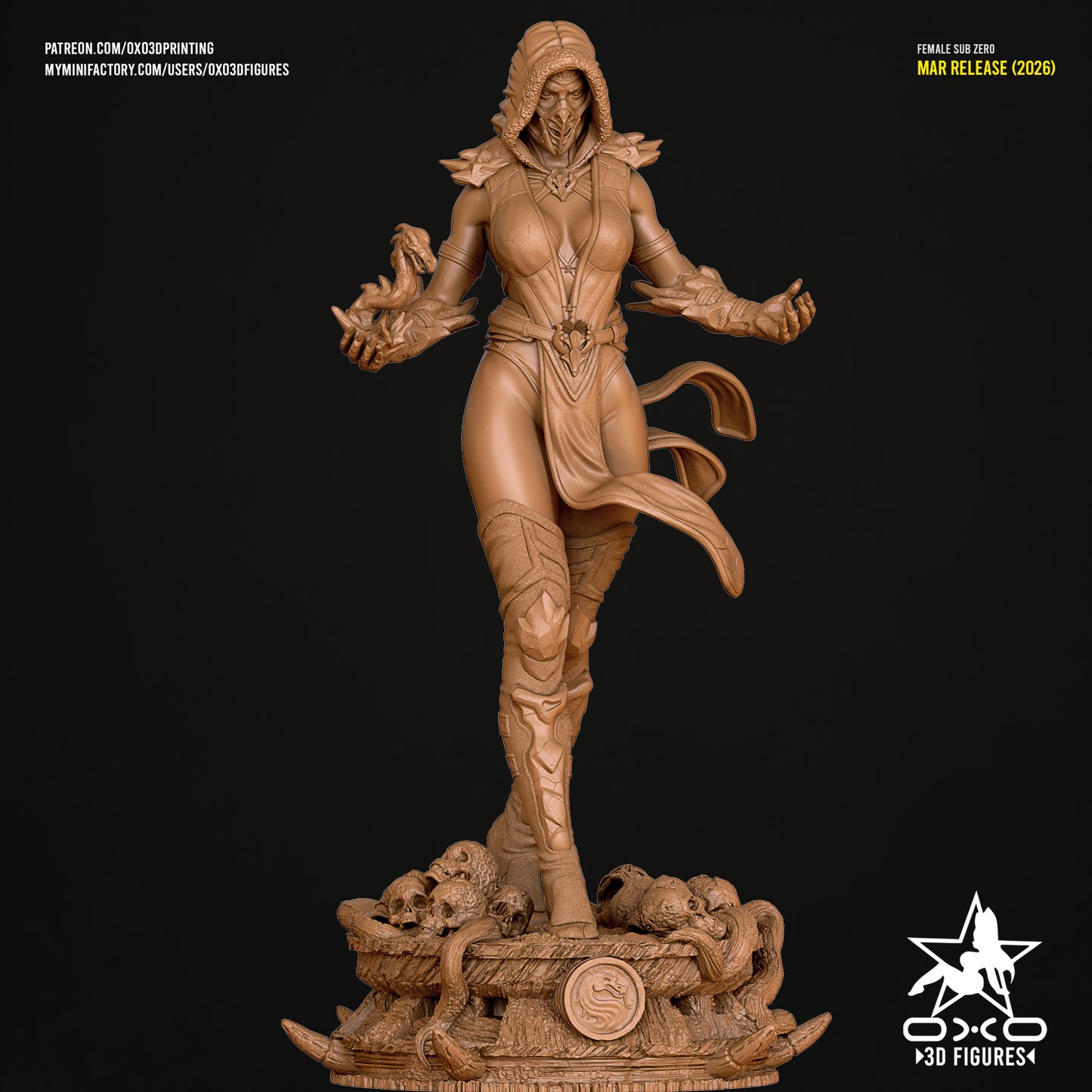 Female Sub-Zero - Mortal Kombat | Painted / Unpainted Options