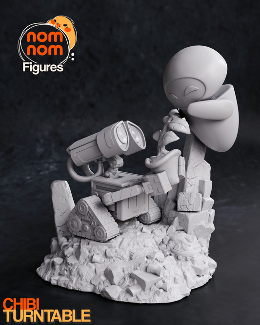 Fan Made Chibi Wall-E and Eve Figure