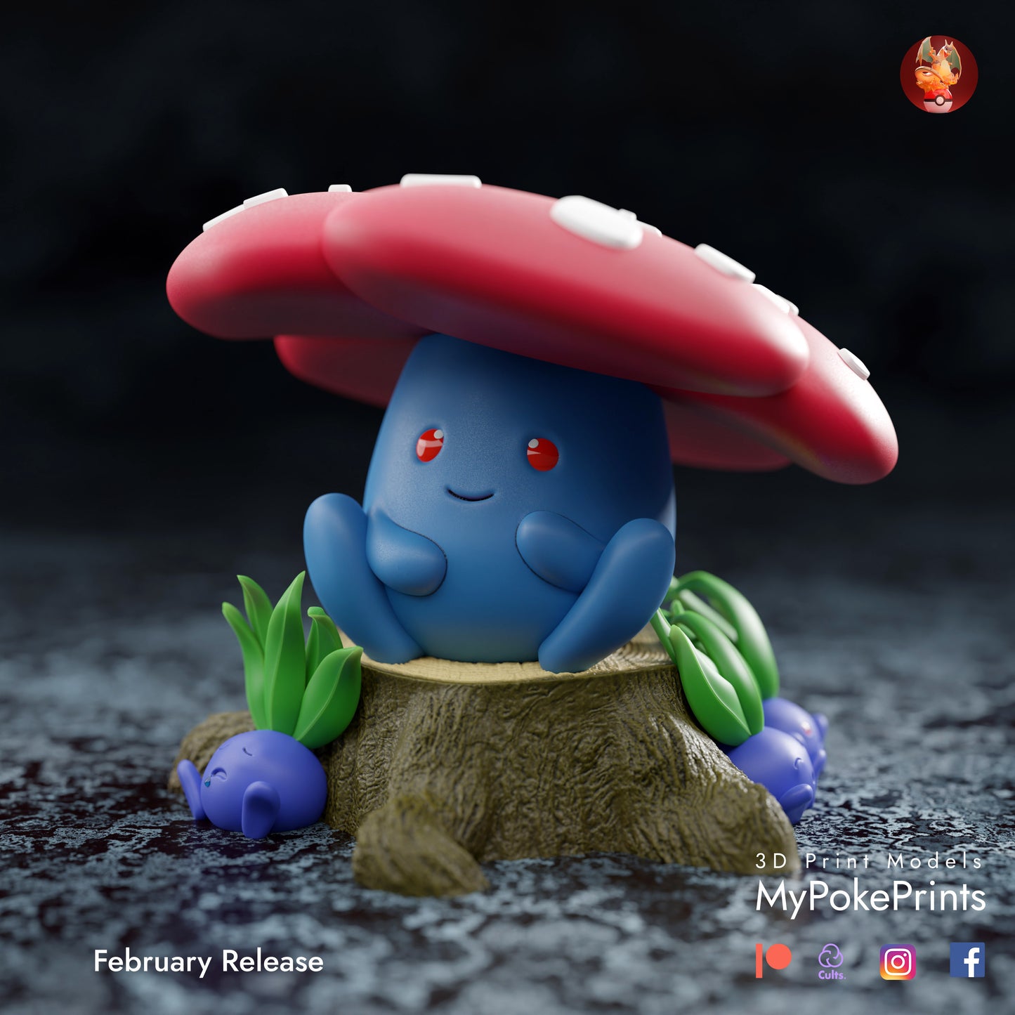 Vileplume and Oddish Diorama