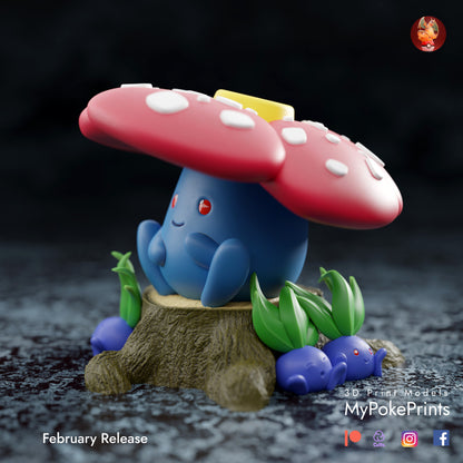 Vileplume and Oddish Diorama