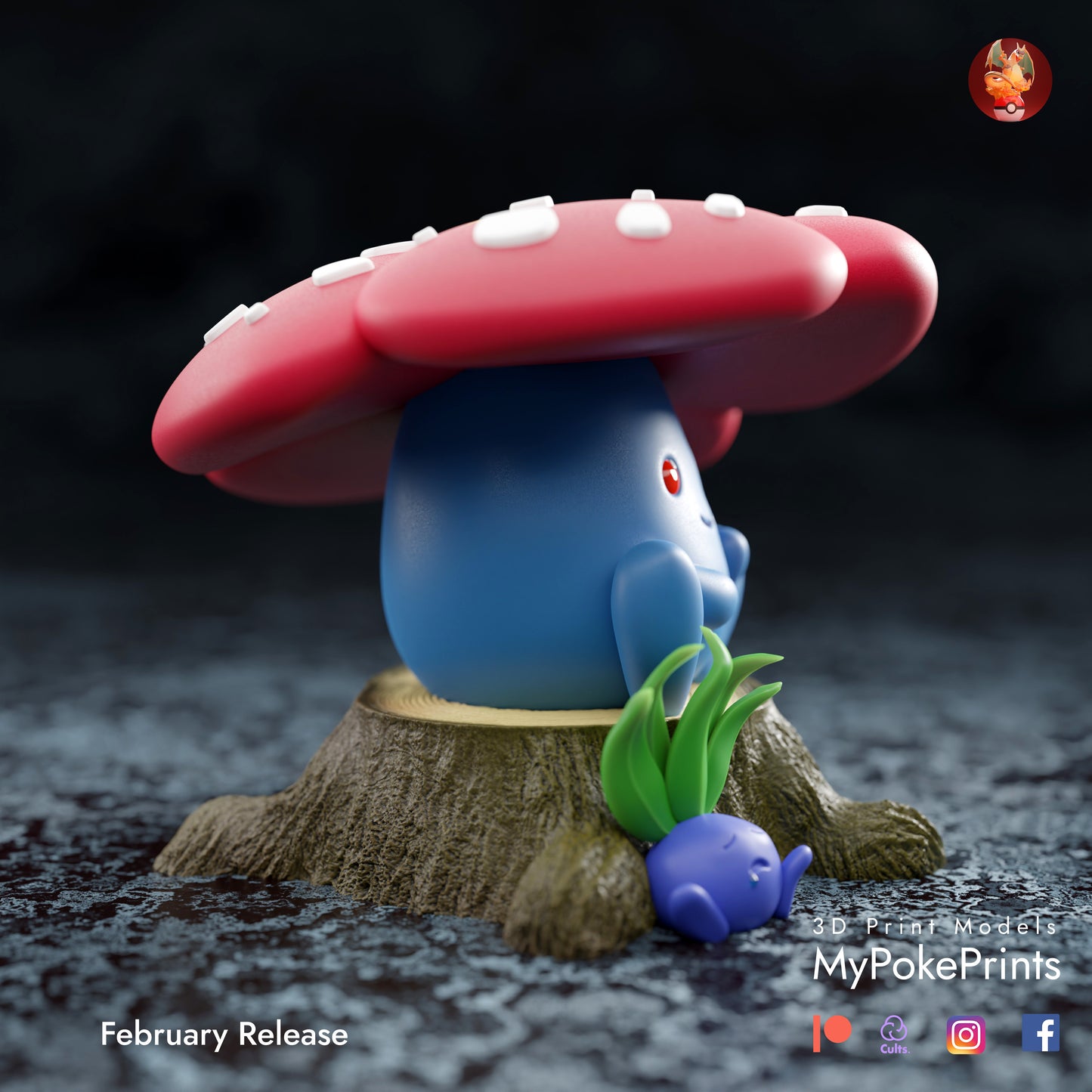 Vileplume and Oddish Diorama